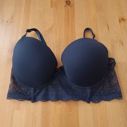New Jezebel Corset Style Bra 36c Navy Blue 