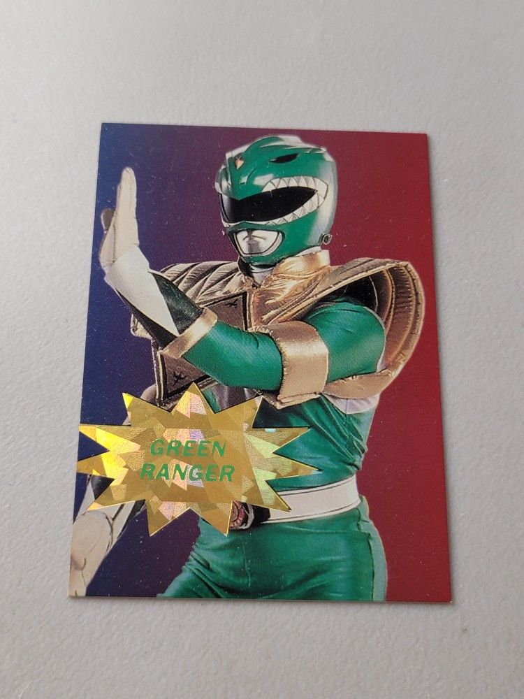 Collectible Hard to Find GREEN RANGER Power Rangers Mighty Morphin Trading Card