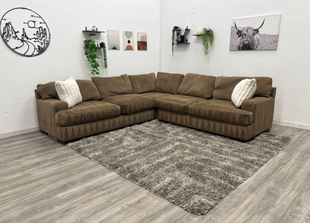 Brown Sectional Couch - Free Delivery
