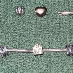 Silver Pandora Bracelet Charms Vintage Piece 12/22/25