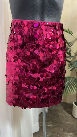 Sequin Skirt- Fuchsia
