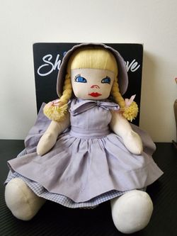 Antique Primitive Handmade Cloth Doll Embroidered Face Attached Arms and Legs