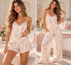 3pcs Set Elizabeth & Nicole Floral Pajama Set