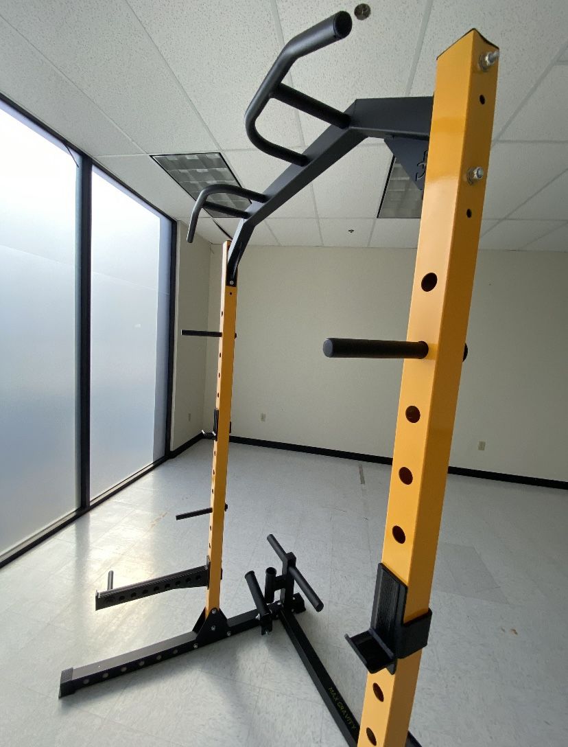 All Brand New Half Rack Combo With Fully Adjustable Bench And Olympic Weight Set