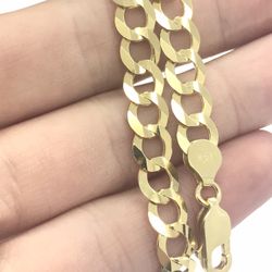 Solid Gold Cuban Bracelet 14K New