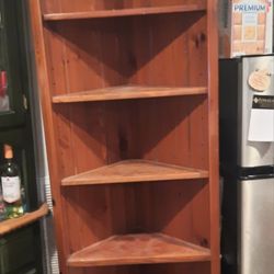 Solid Wood Corner Cabinet Adjustable Shelves 