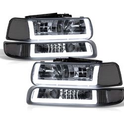 00-06 Chevy tahoe/ suburban/ silverado smoke LED strip headlights parking lights