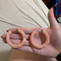 Pink Hoop Earrings 