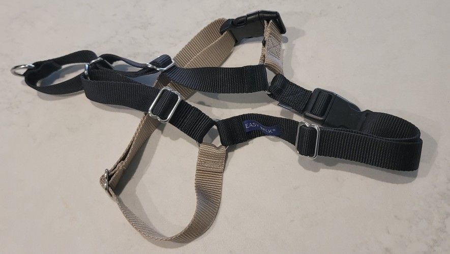 Pet Safe Easy Walk Harness X-large Black/Silver 34"-46" new