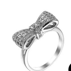 Bow Silver Plated Ring
