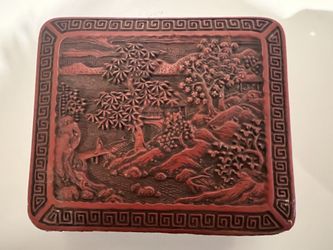 Antique Chinese Cinnabar Lidded Box