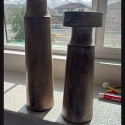 New Two Both Wooden Candles Stands Together Only