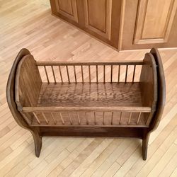 Baby Bed Wooden  Crib / Rocking Cradle Solid Oak Handmade