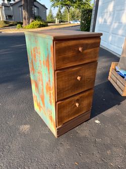 Refurbished 3 drawer side table