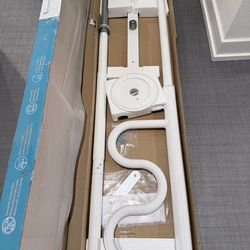 Security Pole and Curve Grab Bar, Elderly Tension Mounted Floor to Ceiling Transfer Pole STANDER