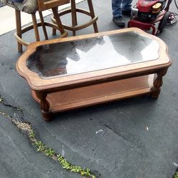 Glass top coffee table