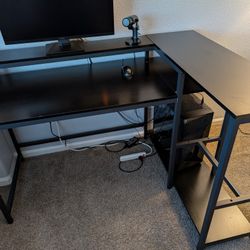 Black L-shaped Desk
