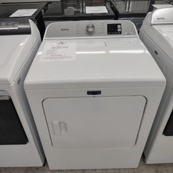 Maytag SMART Electric Top Load In White With End Of Cycle Alarm and Drum Light 