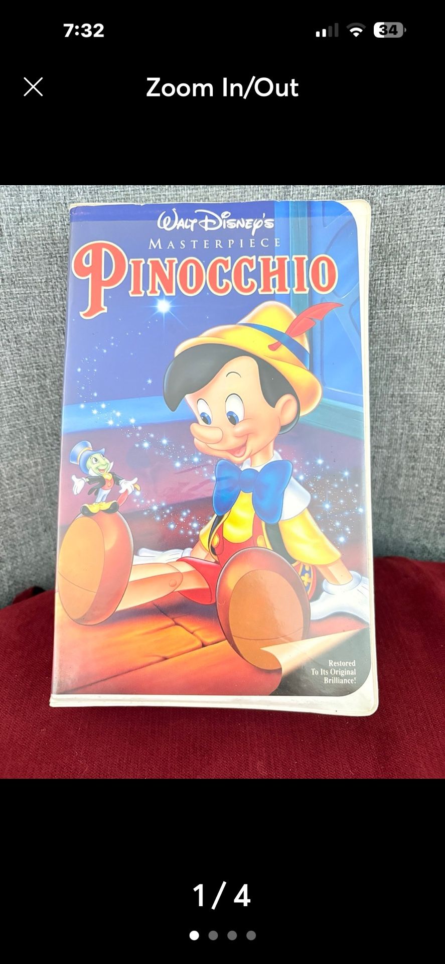 Pinocchio (VHS, Clam Shell)