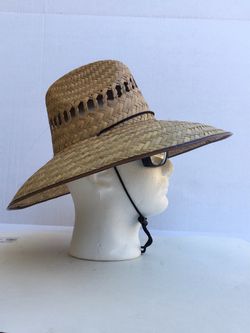 sun hat, wide-brim hat, or straw hat.