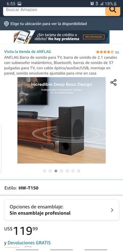 ANFLAG HW-T150 2.1CH SOUNDBAR SYSTEM for Sale in El Monte, CA ...