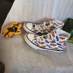Kids Converse All Star With Cars Print Size 13