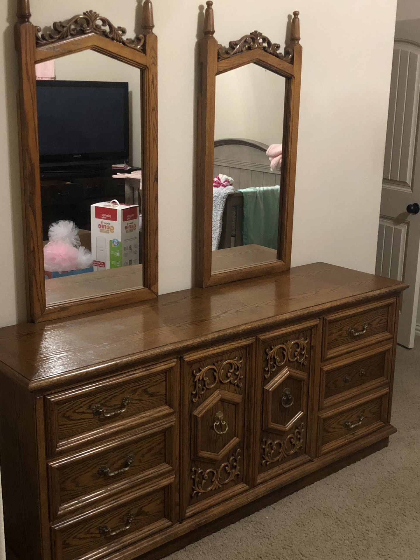 3 Piece Set, Solid Oak Wood.