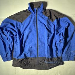 Pre Owned Good See Measurement Photo Speedo  Windbreaker Jacket Lined  Full Zip  Embroidered  Royal Blue Black  Men  Size XL See Measurement Photo