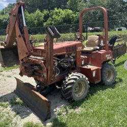 Diesel Ride On Ditch Which With Backhoe And Blade