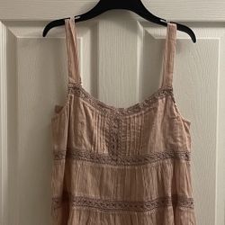 Brand New Mauve Lace Trim Top With Bows Size M Juniors