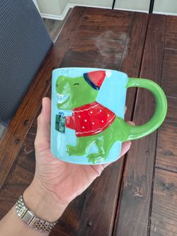 Dinosaur Christmas mug
