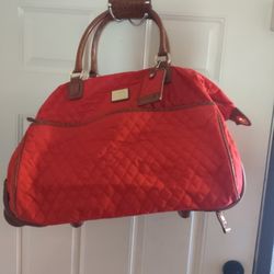 Original Liz Claiborne Quilted Travel Luggage With Original Lock And Key