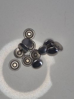 13 Silver Domed Snap Cap Fasteners 5/8 in Cap 1/4 in Length