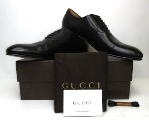 NEW Gucci Men's Betis Glamour Black 255353 Classic Dress Lace-Up Size 11.5/12 US