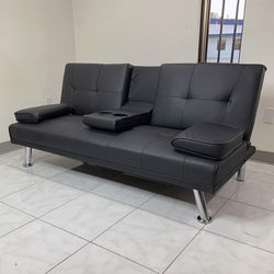 (NEW) $155 Convertible Folding Futon Sofa Bed Recliner Couch 65x30x31 Inches, Max 500 Lbs 