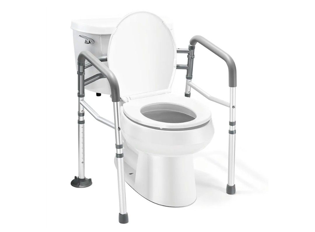 Toilet Safety Rail - Adjustable Detachable Toilet Safety Frame with Handles Heavy-Duty Toilet Safety Rails Stand Alone - Toilet Safety Rails