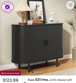 BRAND NEW IN BOX Wood Sideboard with 2 Doors and Adjustable Shelves
