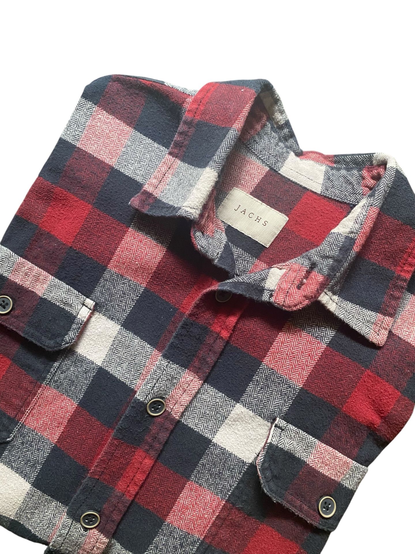 Jachs Black & Red Plaid Long Sleeve Flannel Men’s Large