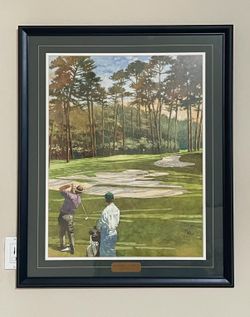 Rare Bart Forbes - CATHEDRAL OF PINES - Augusta Masters Golf Lithograph Framed Art Print