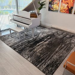 10 x 10 area rug, black white grey