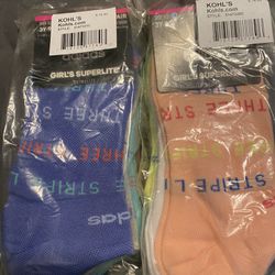 Brand New Big Girls Women Adidas 6 Pack Socks
