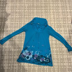 Mini Floral Blue dress/shirt 