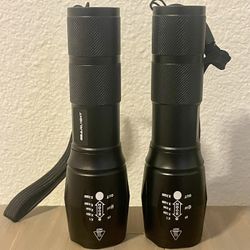 Gear Light LED Mini Tactical 5 Modes Zoomable Beam High Lumens 2pk Flashlights