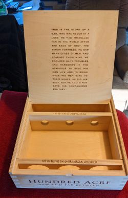 100 Acre Wine Box Collectable Decorative Bar 3 Bottle w/ Lid
