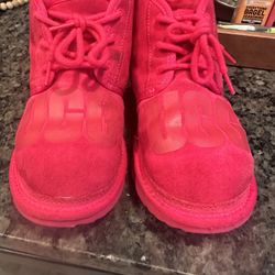 Girl Pink Ugg Boots Size 5 Gently Worn