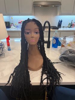 Long Black Braid Lace Front Wig