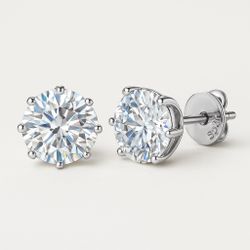 2 CT VVS1 Moissanite Stud Earrings 925 Sterling Silver – Diamond Sparkle 