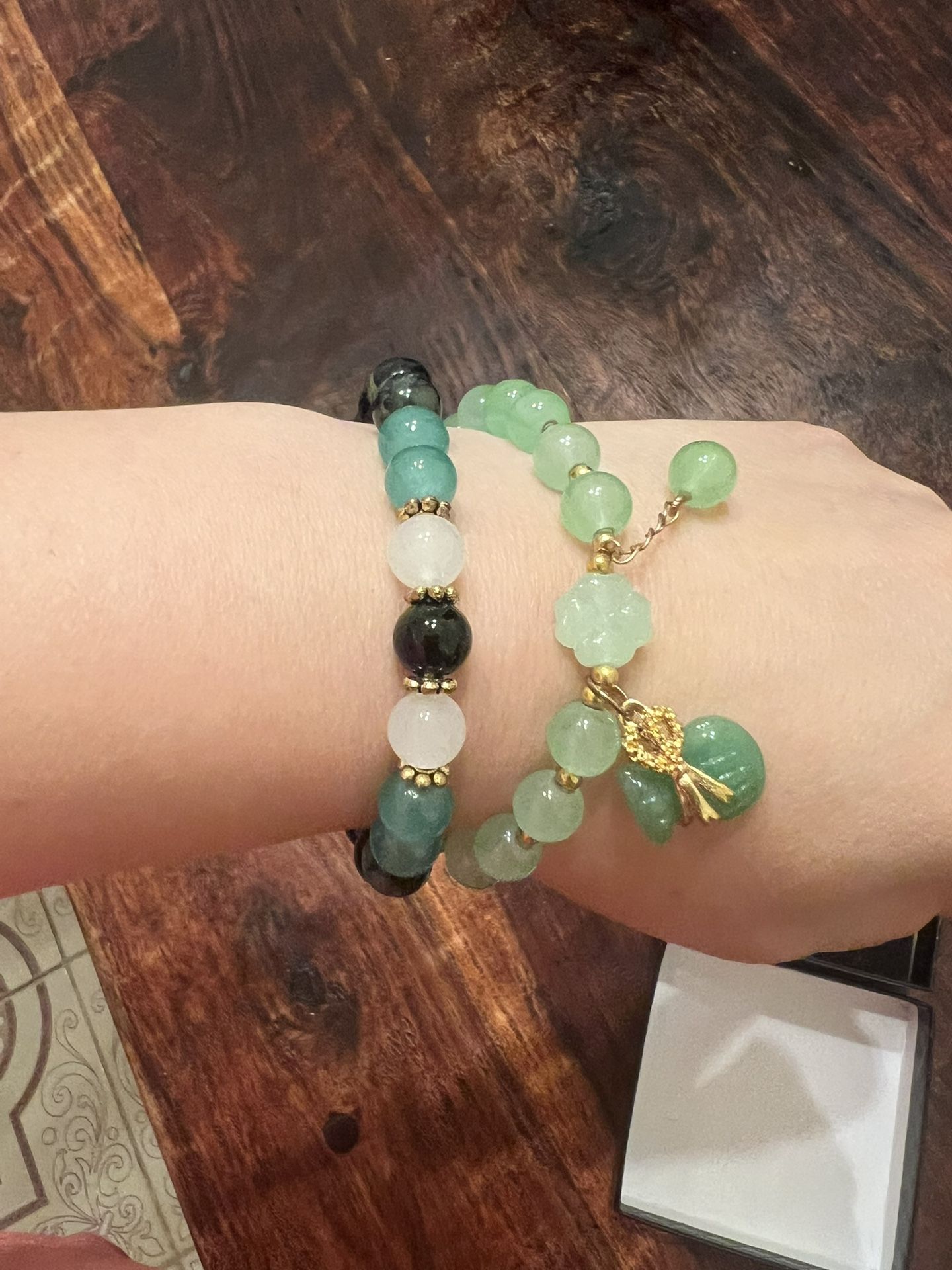 Money Bag/ Clover Charms - Black obsidian Bracelets