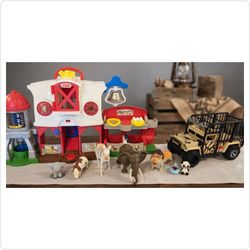 Fisher-Price Little People Farm & Animal Planet Safari Truck Lot with Figures