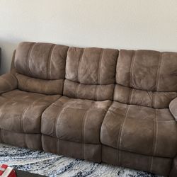Ashely furniture Brown Reclining Couch 